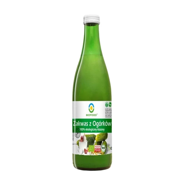 Zakwas z ogórków 100% kiszony Bio, 500 ml, Biofood