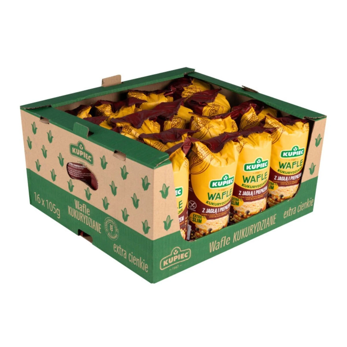 Zestaw 16 szt. wafle kukurydziane z jagłą i pieprzem, Kupiec  