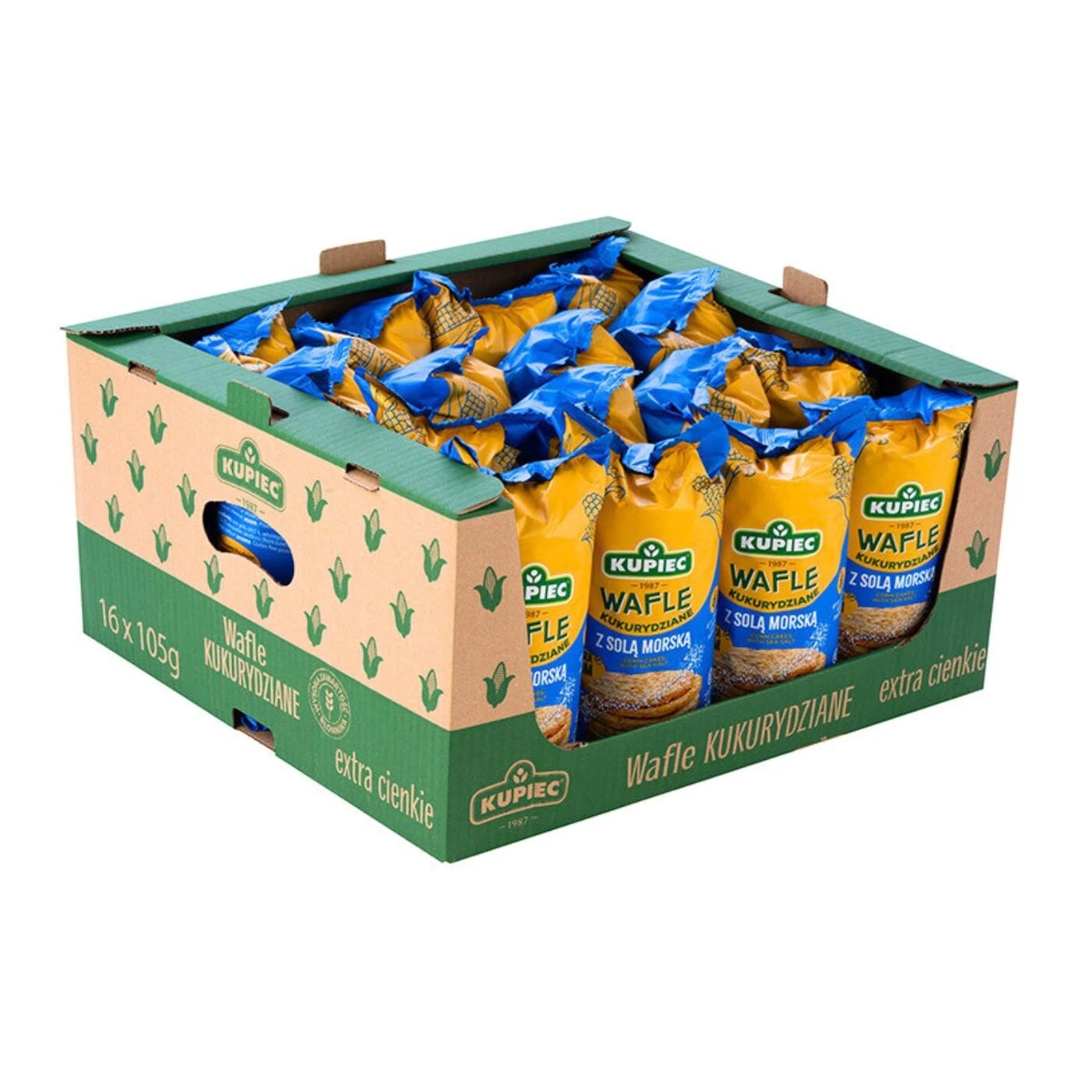 Zestaw 16 szt. wafle kukurydziane z solą morską, Kupiec  