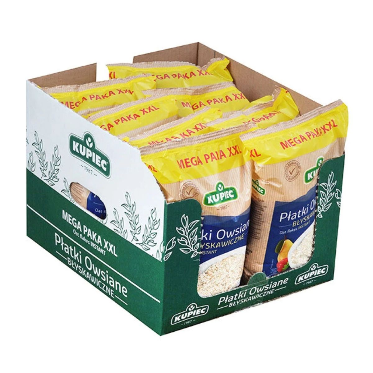 Zestaw 8 szt. płatki owsiane błyskawiczne XXL, Kupiec