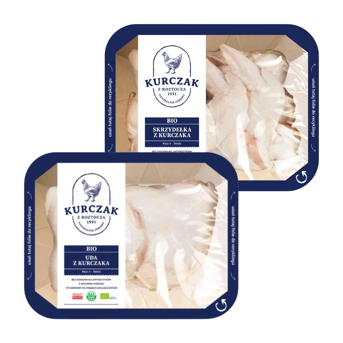 Zestaw mięsa Bio: uda z kurczaka, skrzydełka z kurczaka, Kurczak z Roztocza