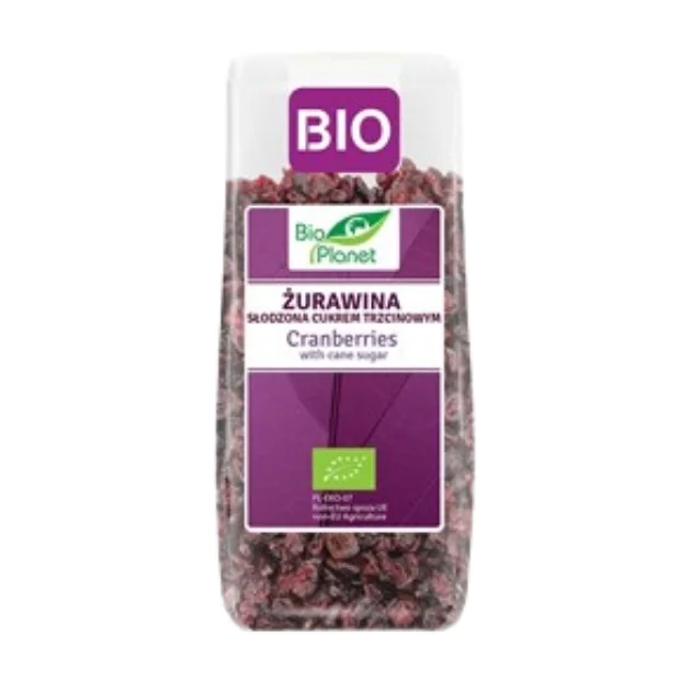 Żurawina słodzona cukrem trzcinowym Bio, 100 g, Bio Planet