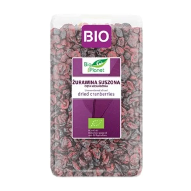 Żurawina suszona cięta niesłodzona Bio, 1 kg, Bio Planet