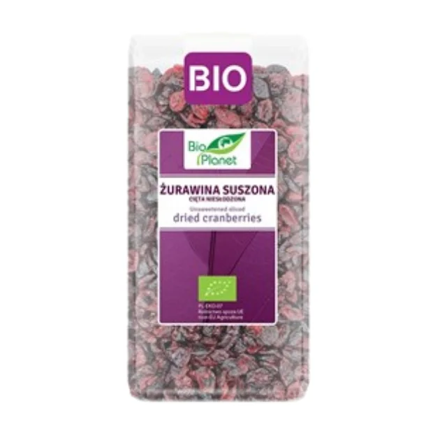 Żurawina suszona cięta niesłodzona Bio, 400 g, Bio Planet