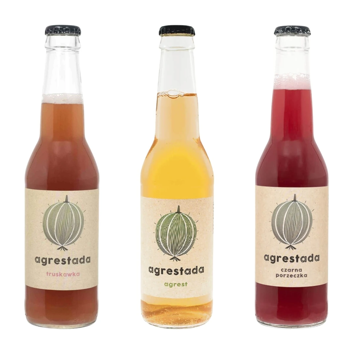 Zestaw napojów: truskawka, agrest, cz.porzeczka, Owocowe Smaki