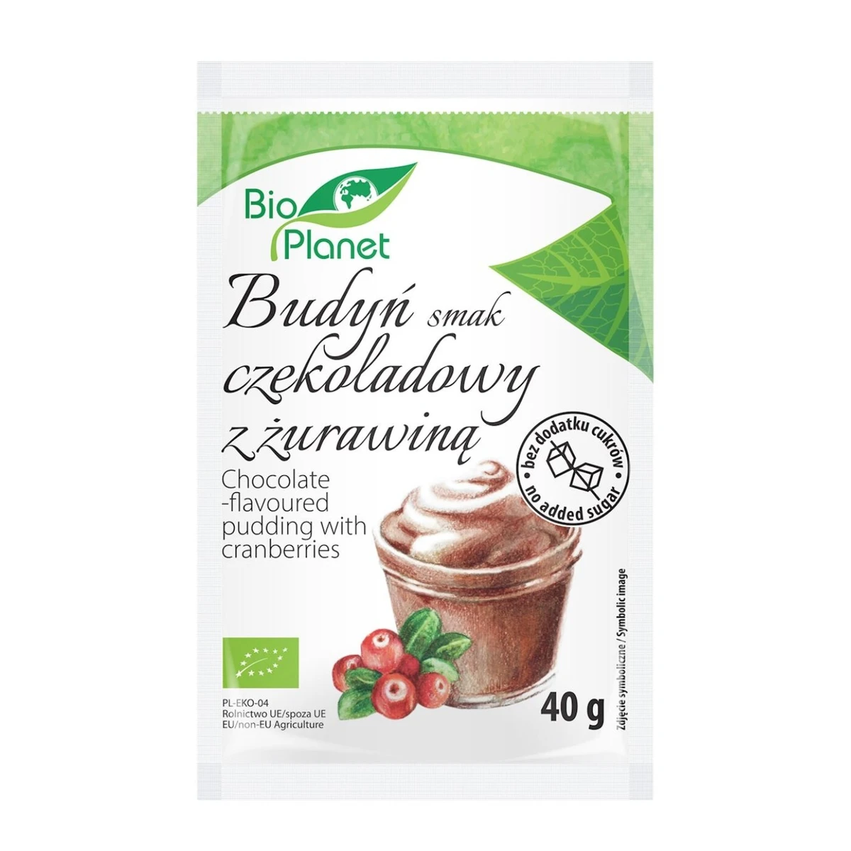 Budyń o smaku czekoladowym z żurawiną BIO