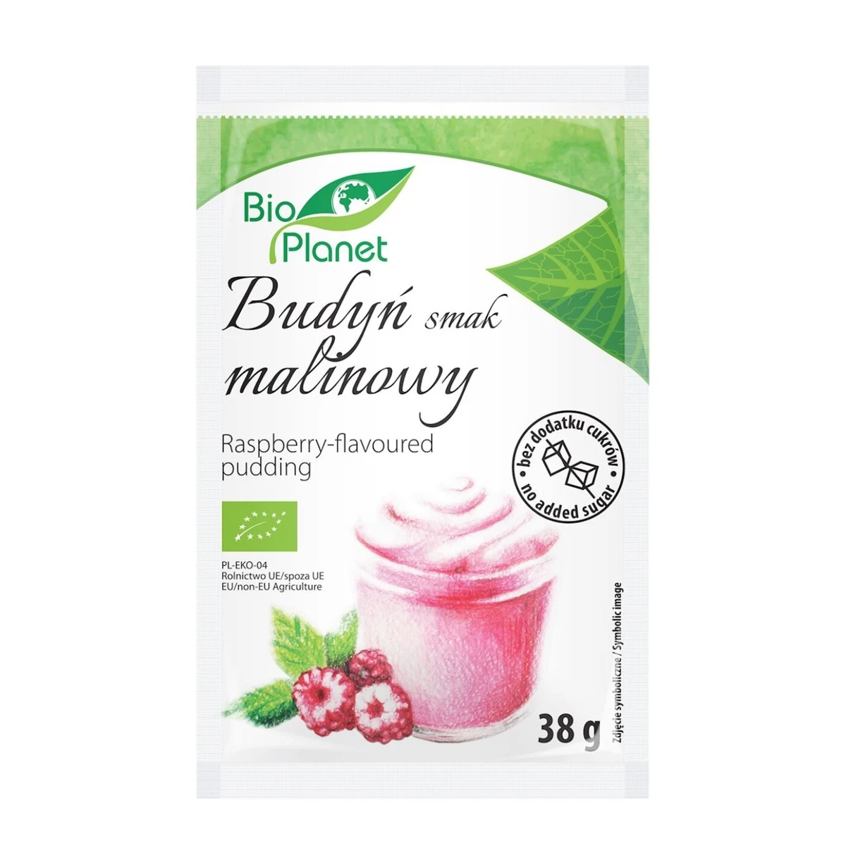 Budyń o smaku malinowym z malinami BIO