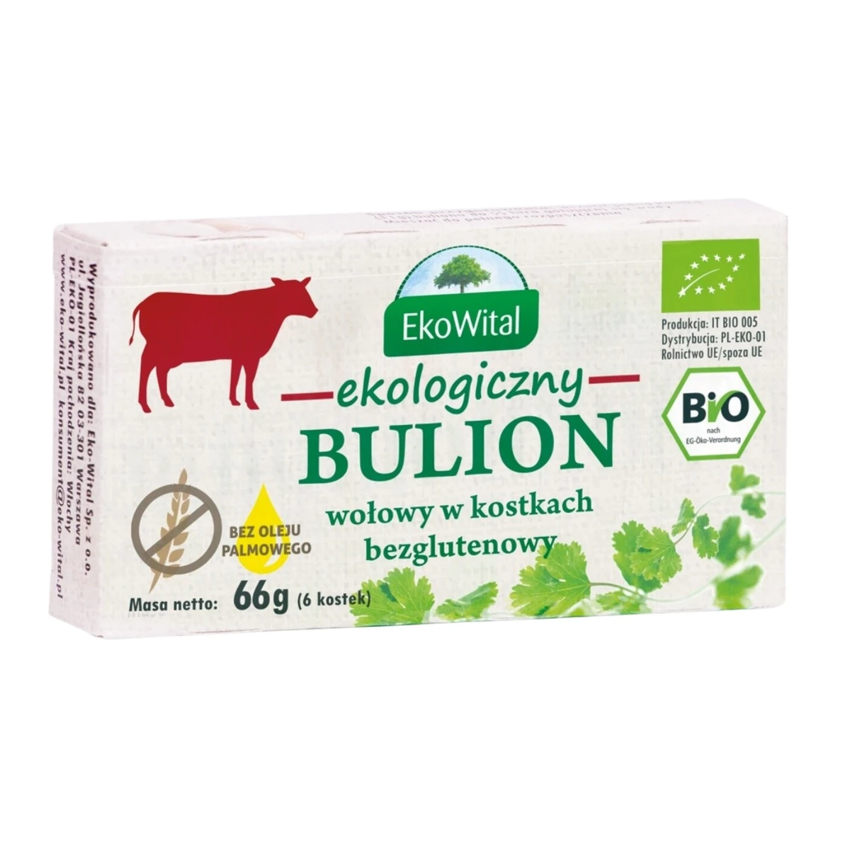 Bulion wołowy w kostkach bez oleju palmowego Bio, EkoWital