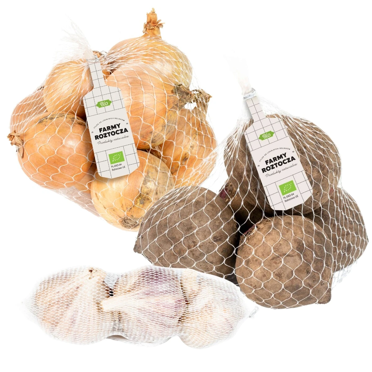 Zestaw warzyw Bio: cebula, burak, czosnek, Farmy Roztocza