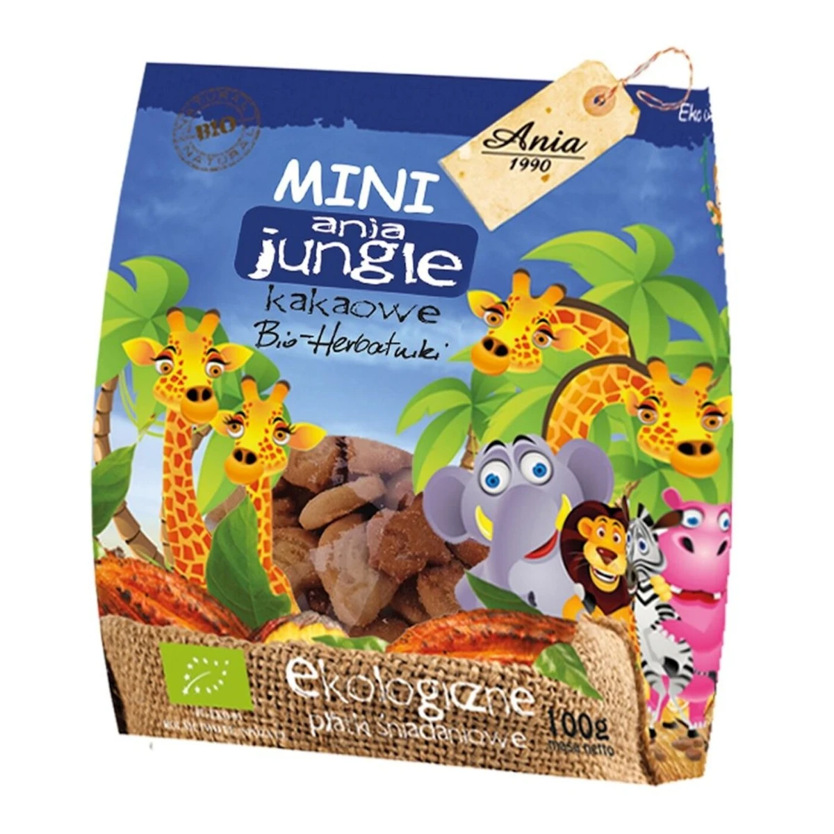 Ciastka kakaowe Mini Jungle Bio, Ania