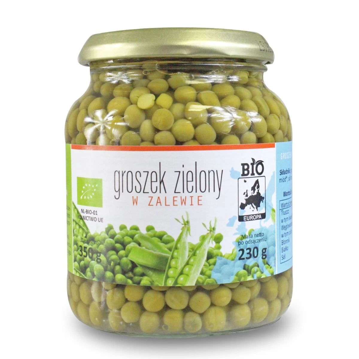 Groszek zielony w zalewie BIO