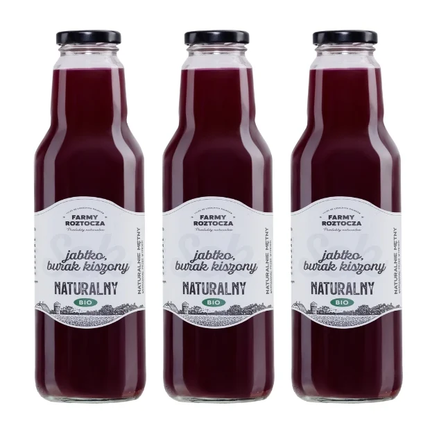 Sok jabłko burak kiszony Bio, 3 butelki x 750 ml, Farmy Roztocza