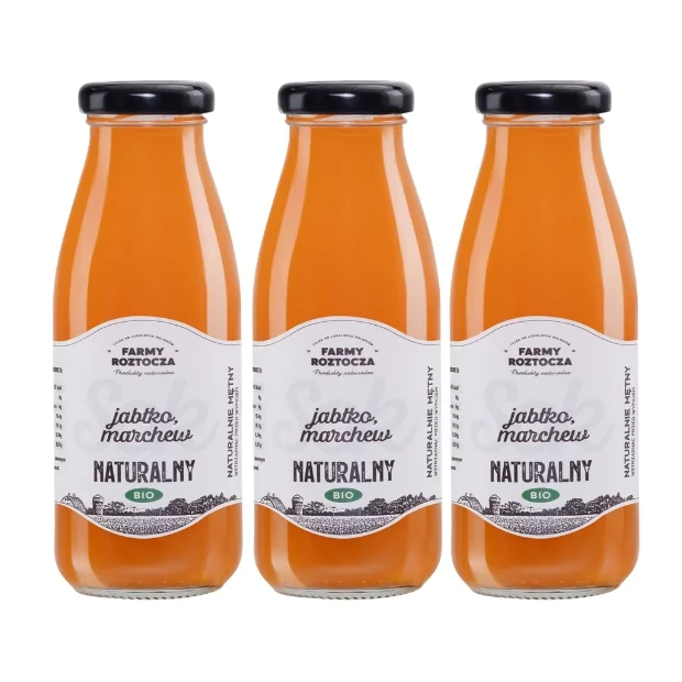 Sok jabłko marchew Bio, 3 butelki x 250 ml, Farmy Roztocza