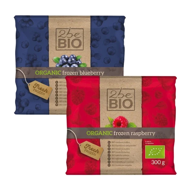 Zestaw mrożonek: jagoda, malina Bio, 600 g, 2beBIO