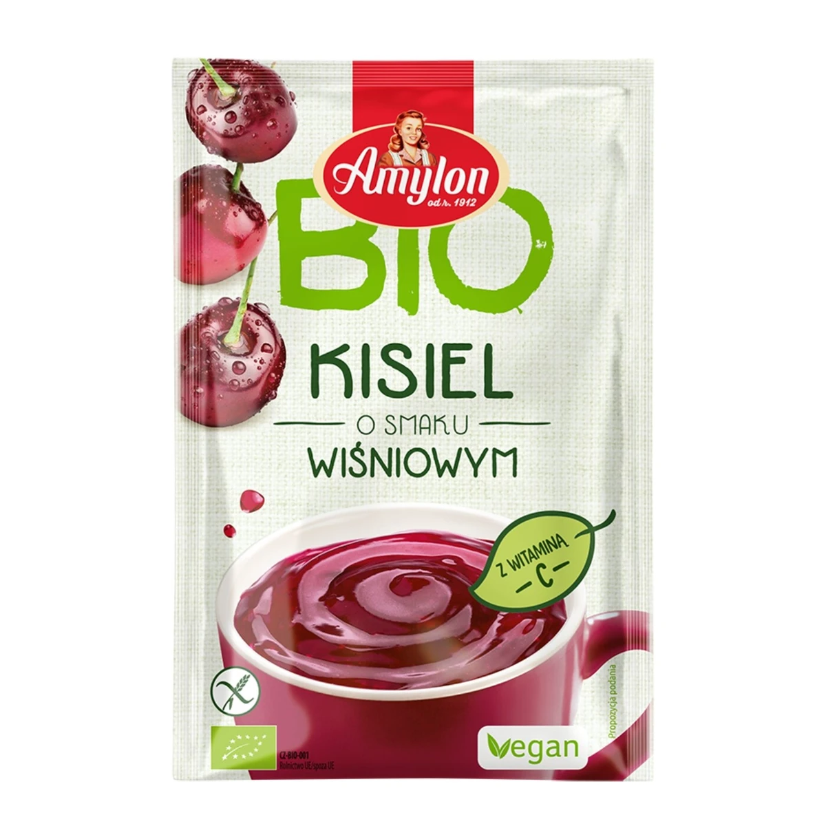 Kisiel instant o smaku wiśniowym bezglutenowy BIO