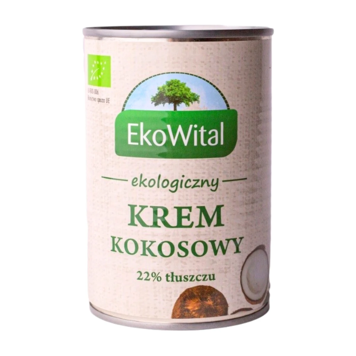 Krem kokosowy 22% tłuszczu ( mleczko kokosowe ) Bio, 400 ml, EkoWital
