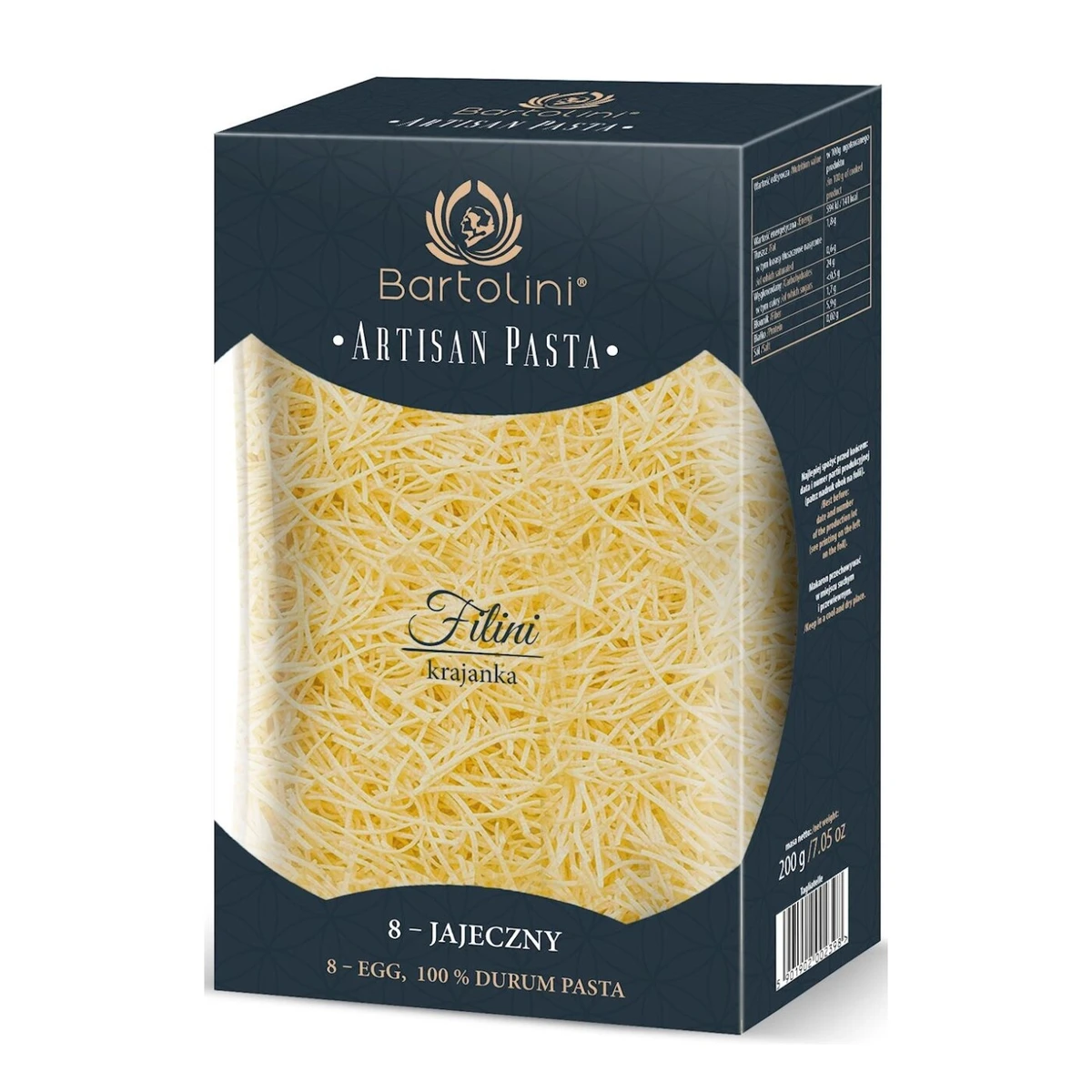 Makaron semolinowy 8-jajeczny Krajanka Średnia Bio, Bartolini