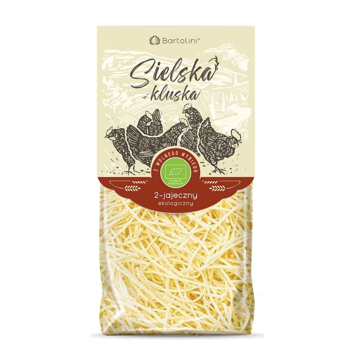 Makaron 2-jajeczny krajanka cienka Bio, Bartolini