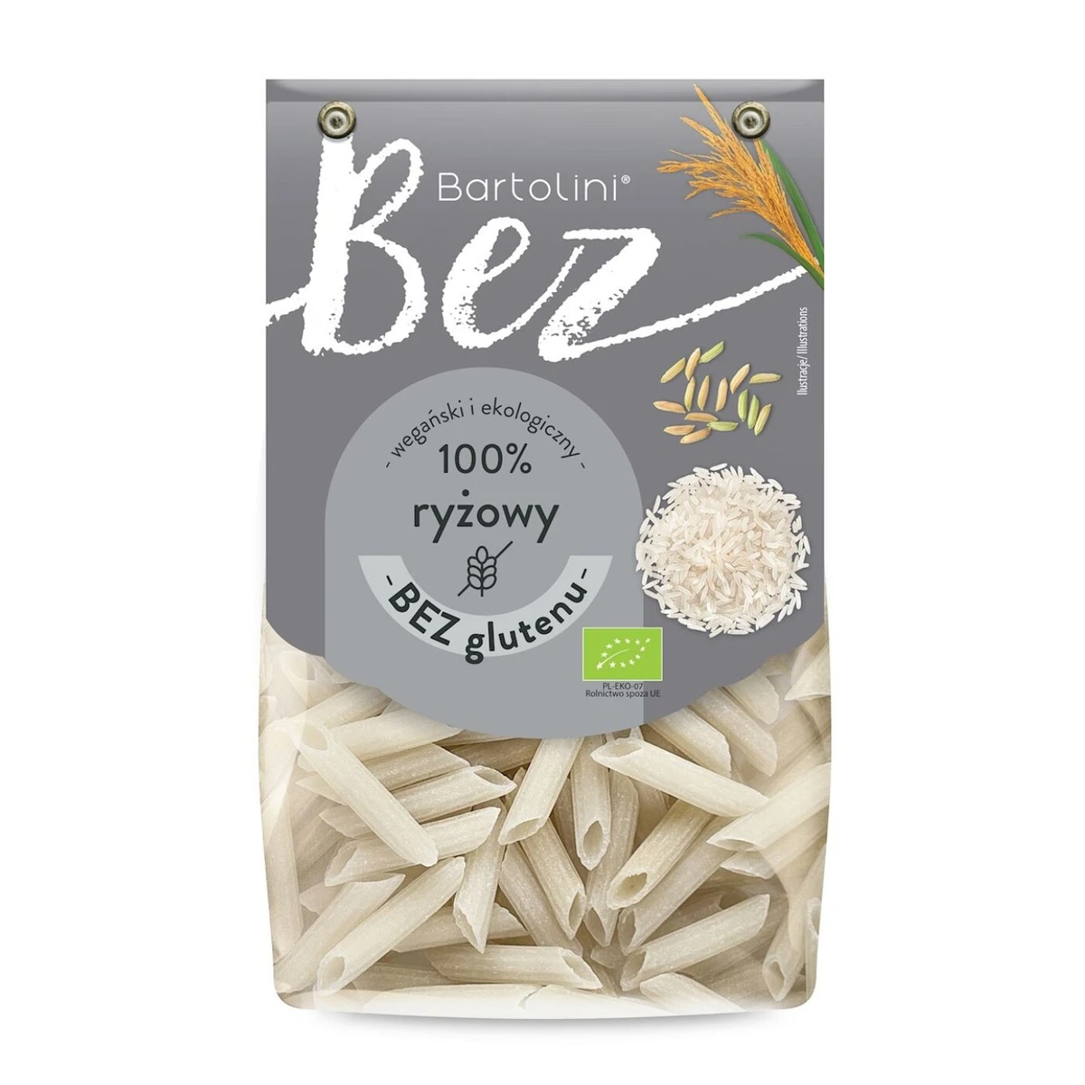 Makaron ryżowy Penne bezglutenowy Bio, Bartolini