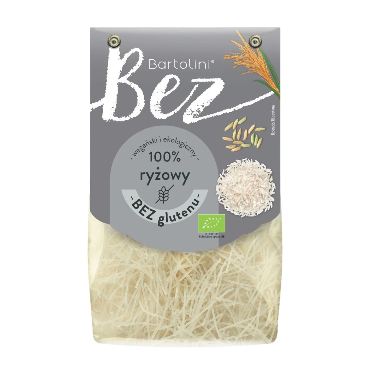 Makaron ryżowy krajanka bezglutenowy Bio, Bartolini