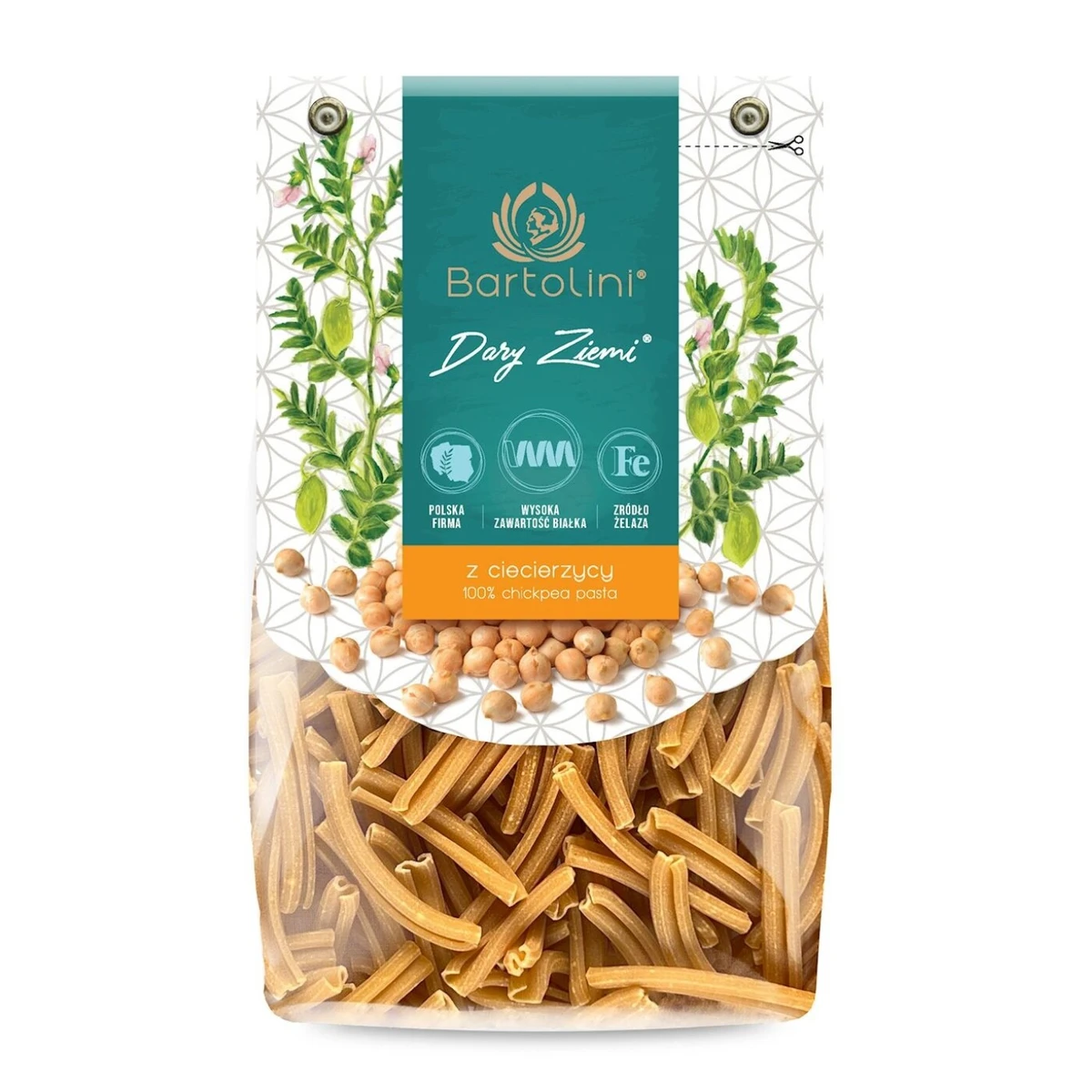 Makaron proteinowy z ciecierzycy warkocz Bio, Bartolini 