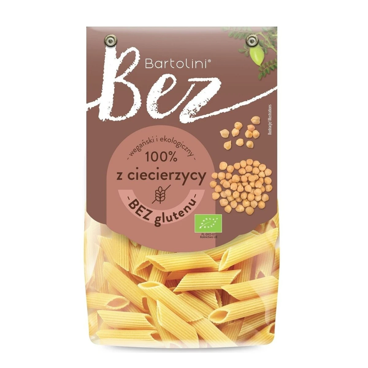 Makaron proteinowy z ciecierzycy penne bezglutenowy Bio, Bartolini