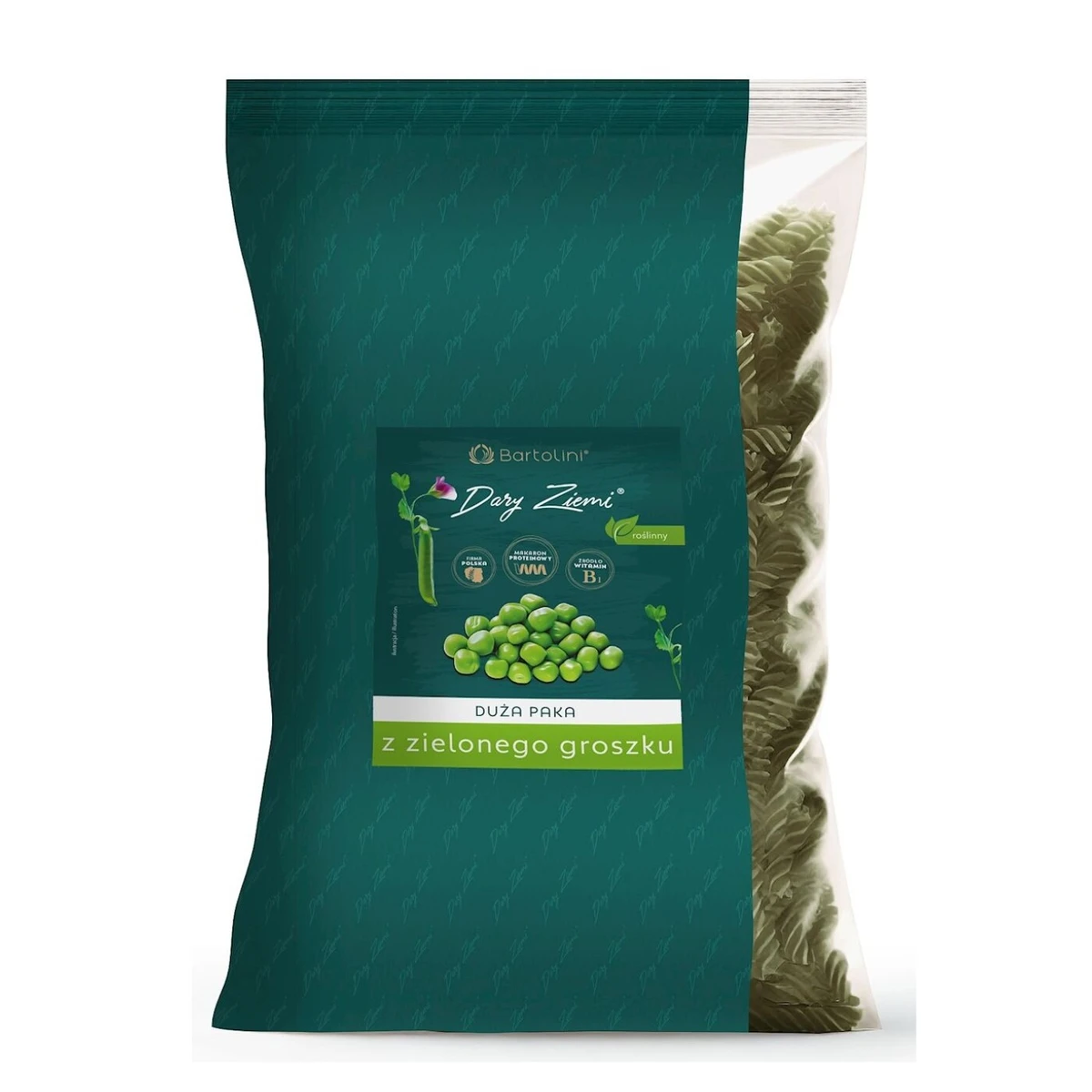 Makaron proteinowy z groszku zielonego świderki Bio, Bartolini