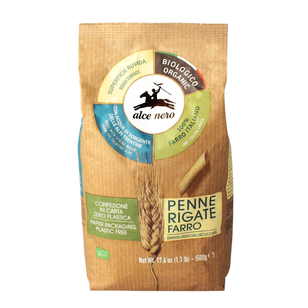 Makaron z płaskurki penne Bio, Alce Nero