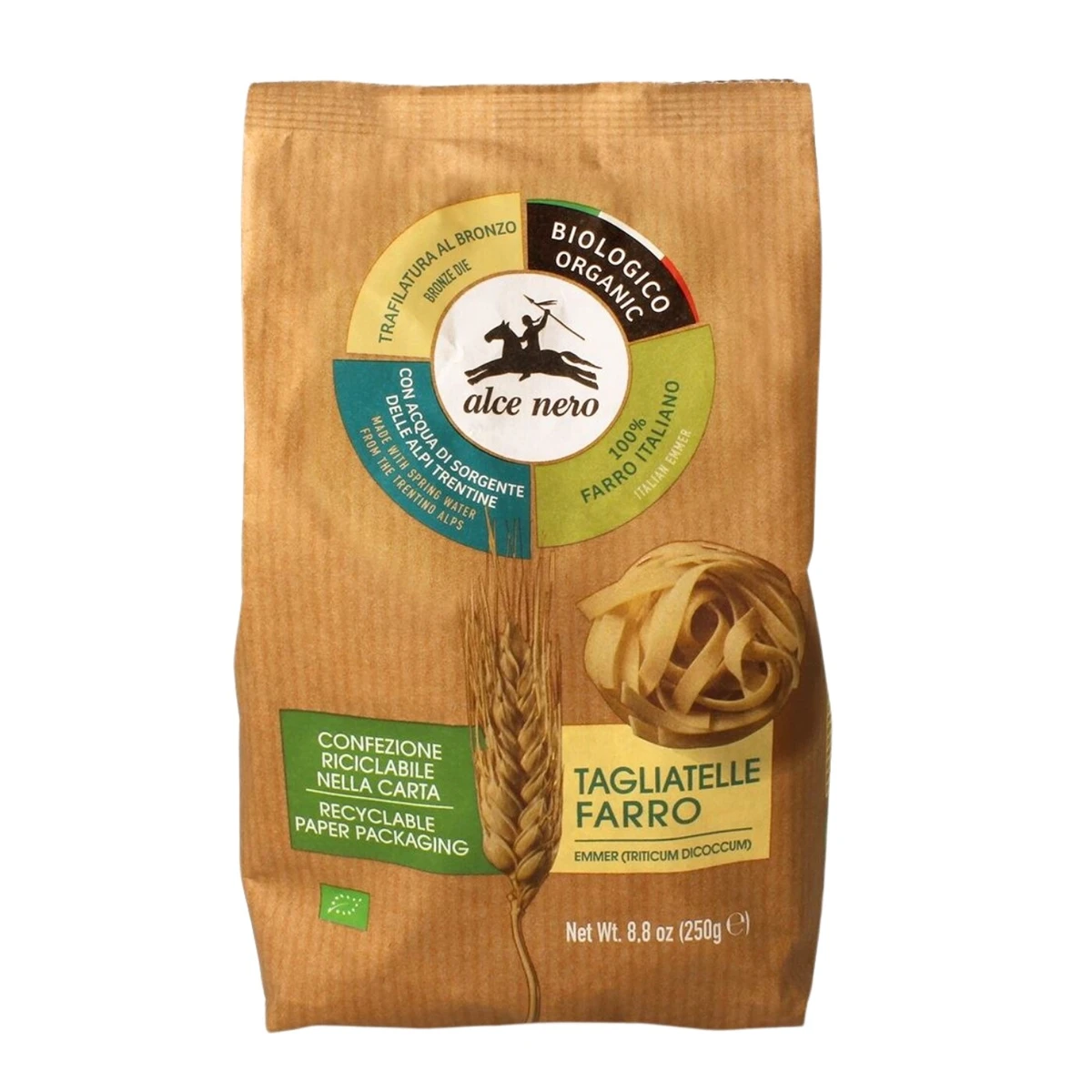 Makaron z płaskurki gniazda tagliatelle Bio, Alce Nero