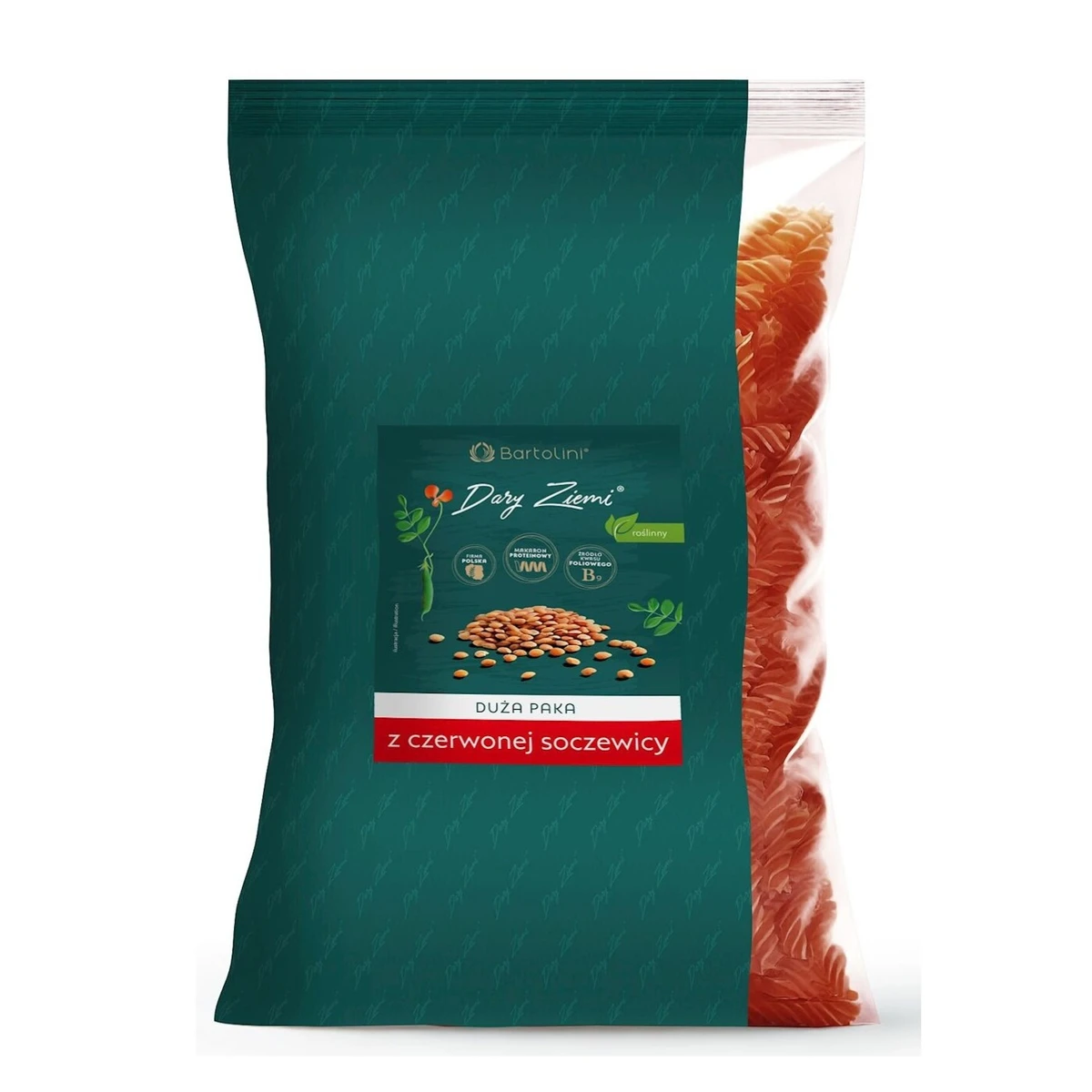 Makaron proteinowy z soczewicy czerwonej świderki Bio, Bartolini
