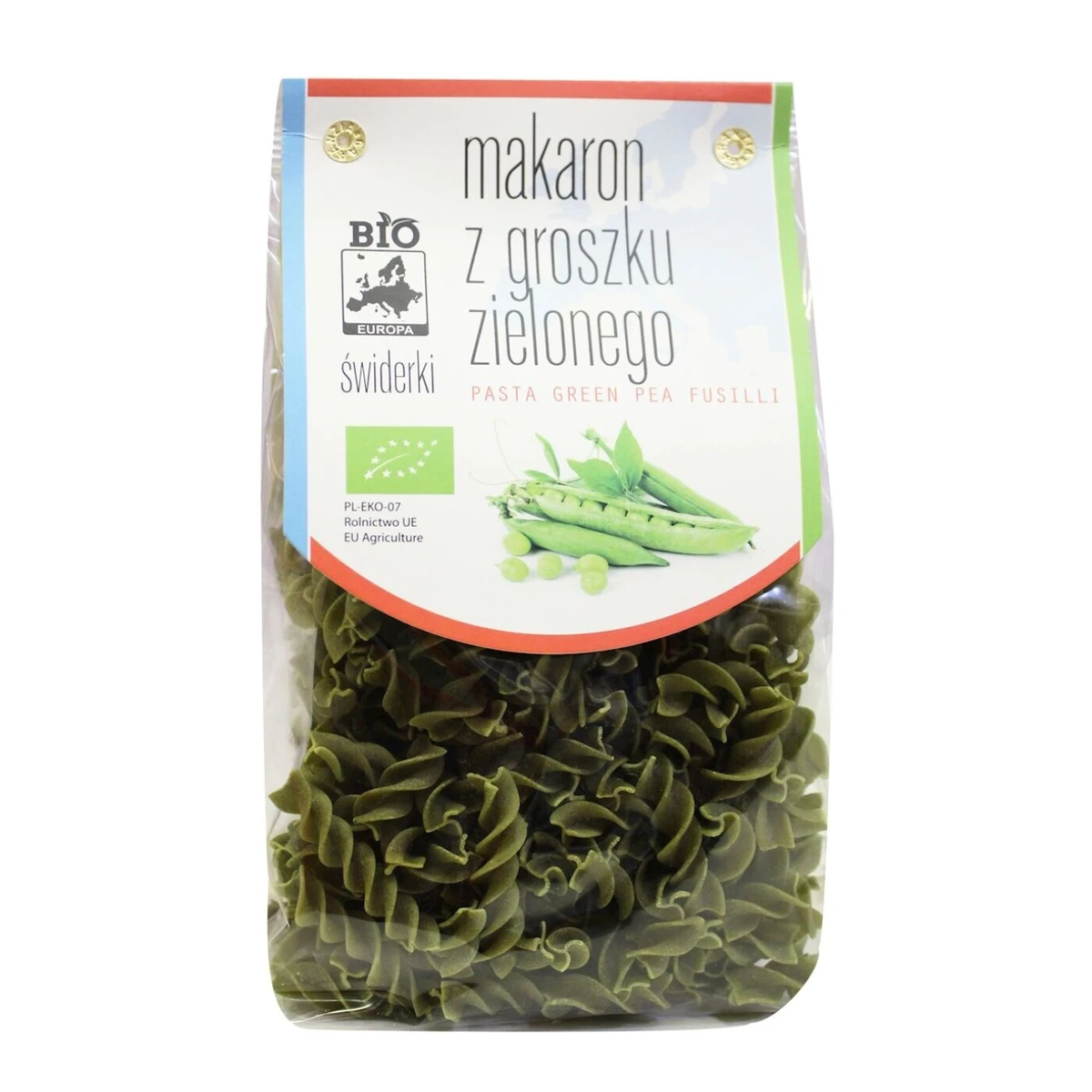 Makaron proteinowy z groszku zielonego świderki Bio, Bartolini