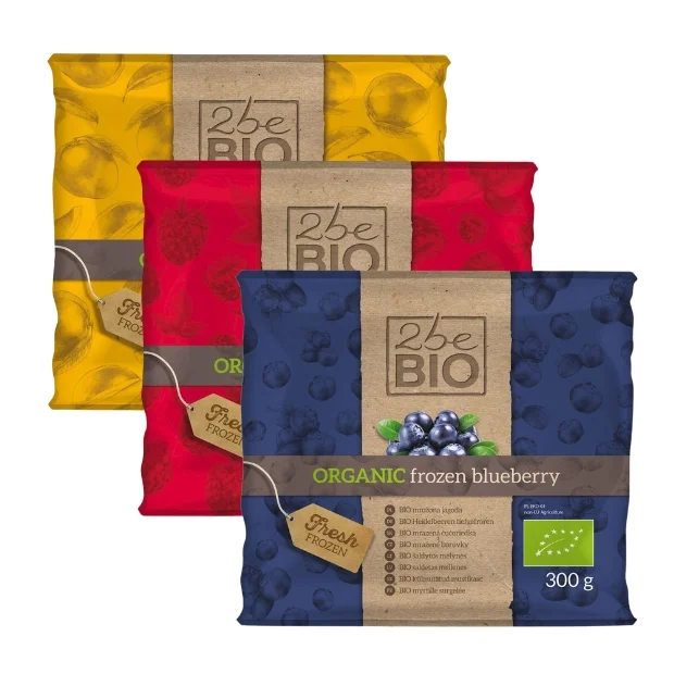 Zestaw mrożonek: mango, malina, jagoda Bio, 900 g, 2beBIO