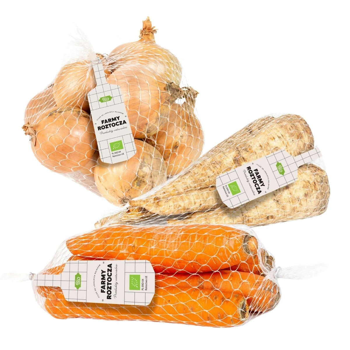 Zestaw warzyw Bio: marchewka, pietruszka, cebula, Farmy Roztocza