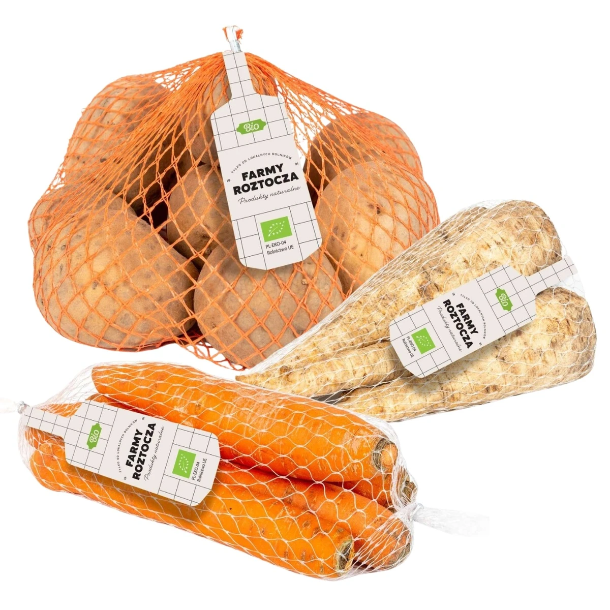 Zestaw warzyw Bio: ziemniaki, pietruszka, marchewka, Farmy Roztocza