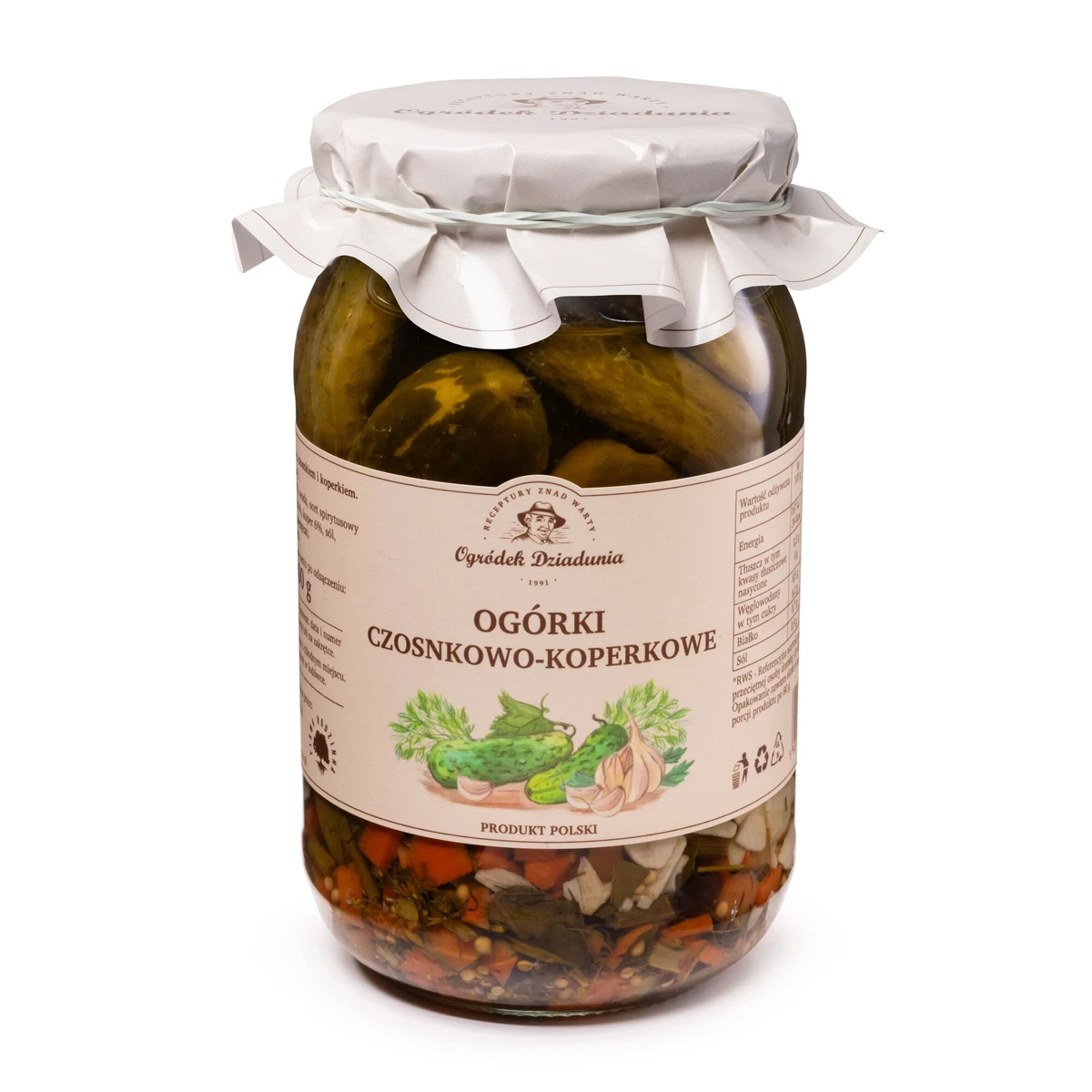 Ogórki czosnkowo-koperkowe, Ogródek Dziadunia