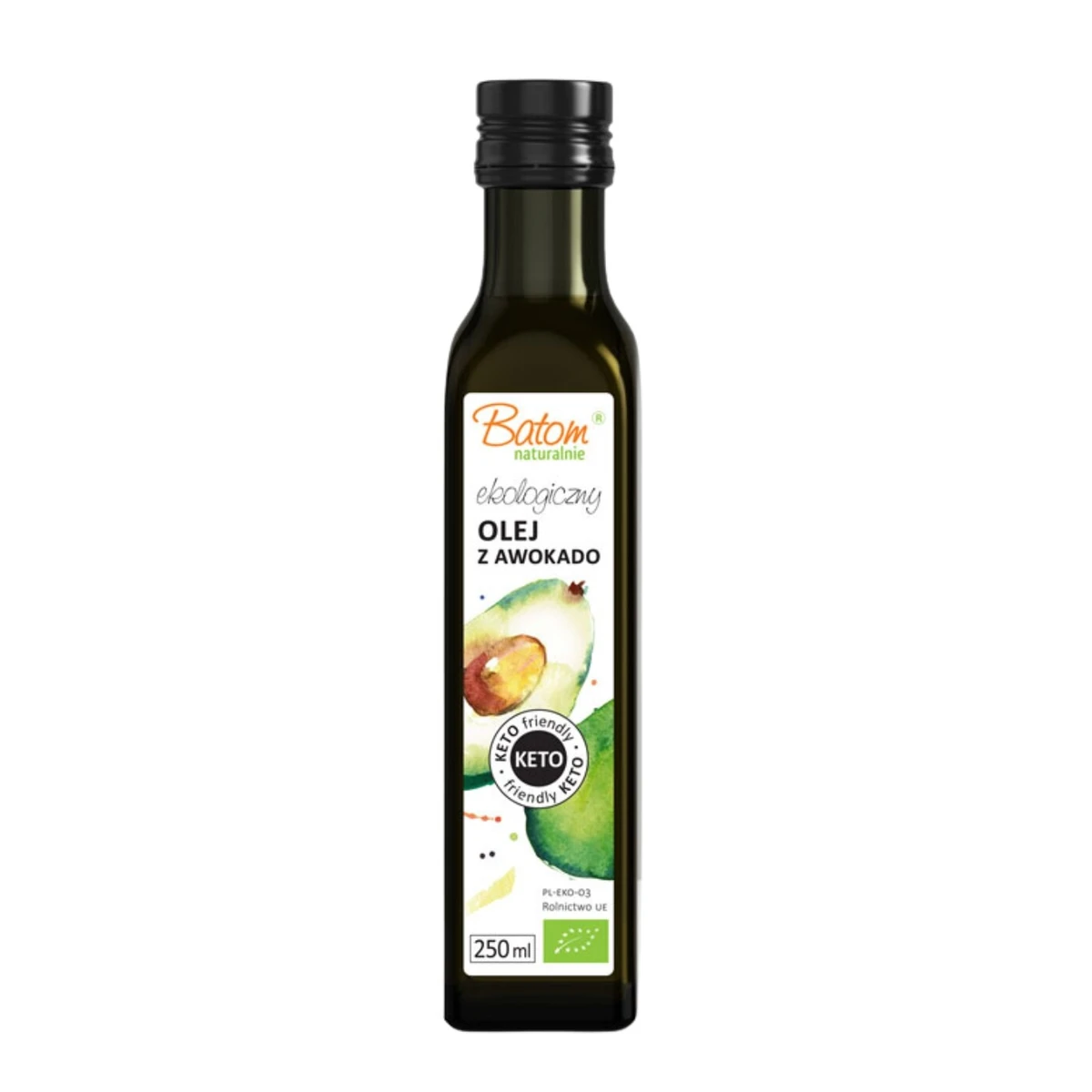 Olej z miąższu awokado tłoczony na zimno Keto Bio, Batom