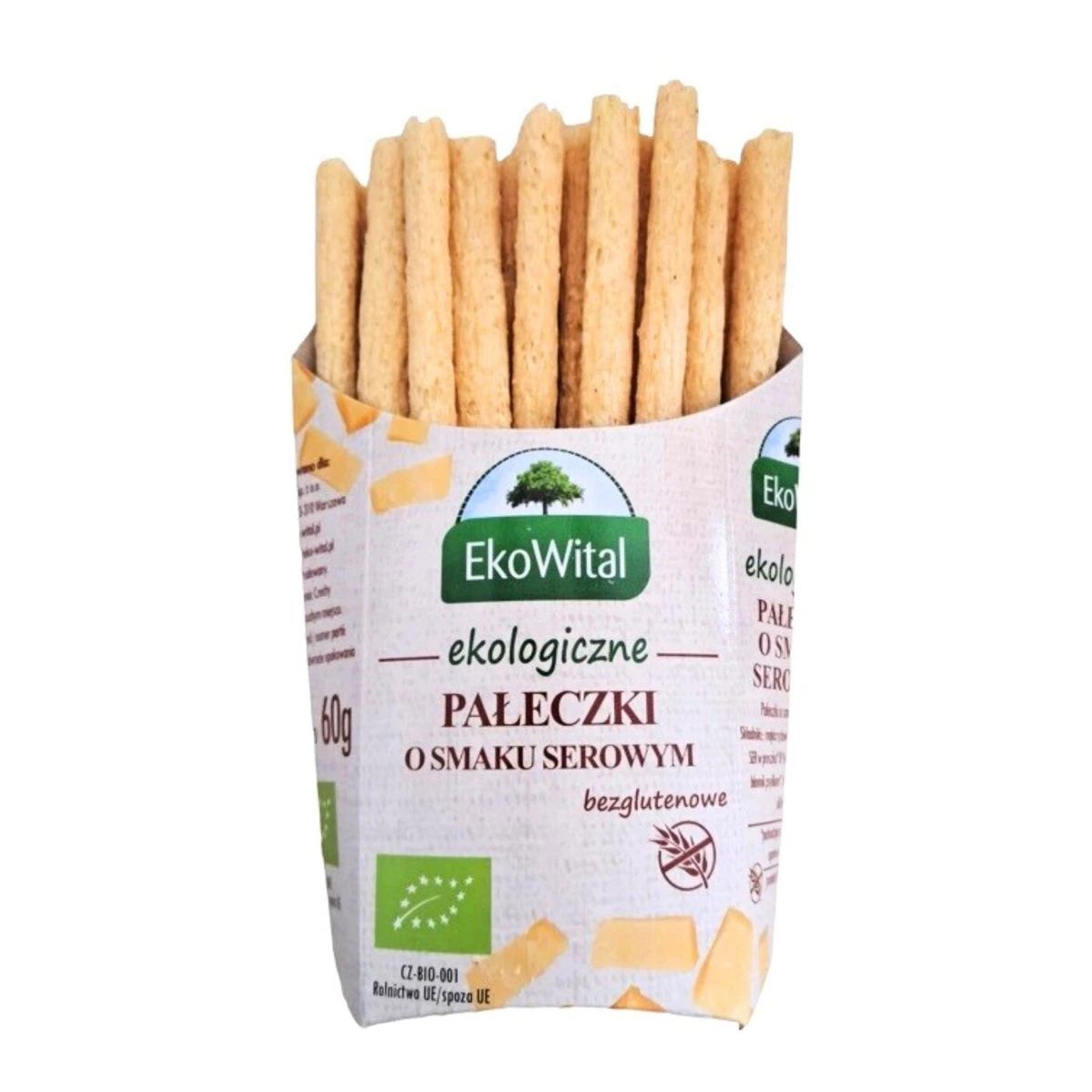 Pałeczki o smaku serowym bezglutenowe Bio, EkoWital
