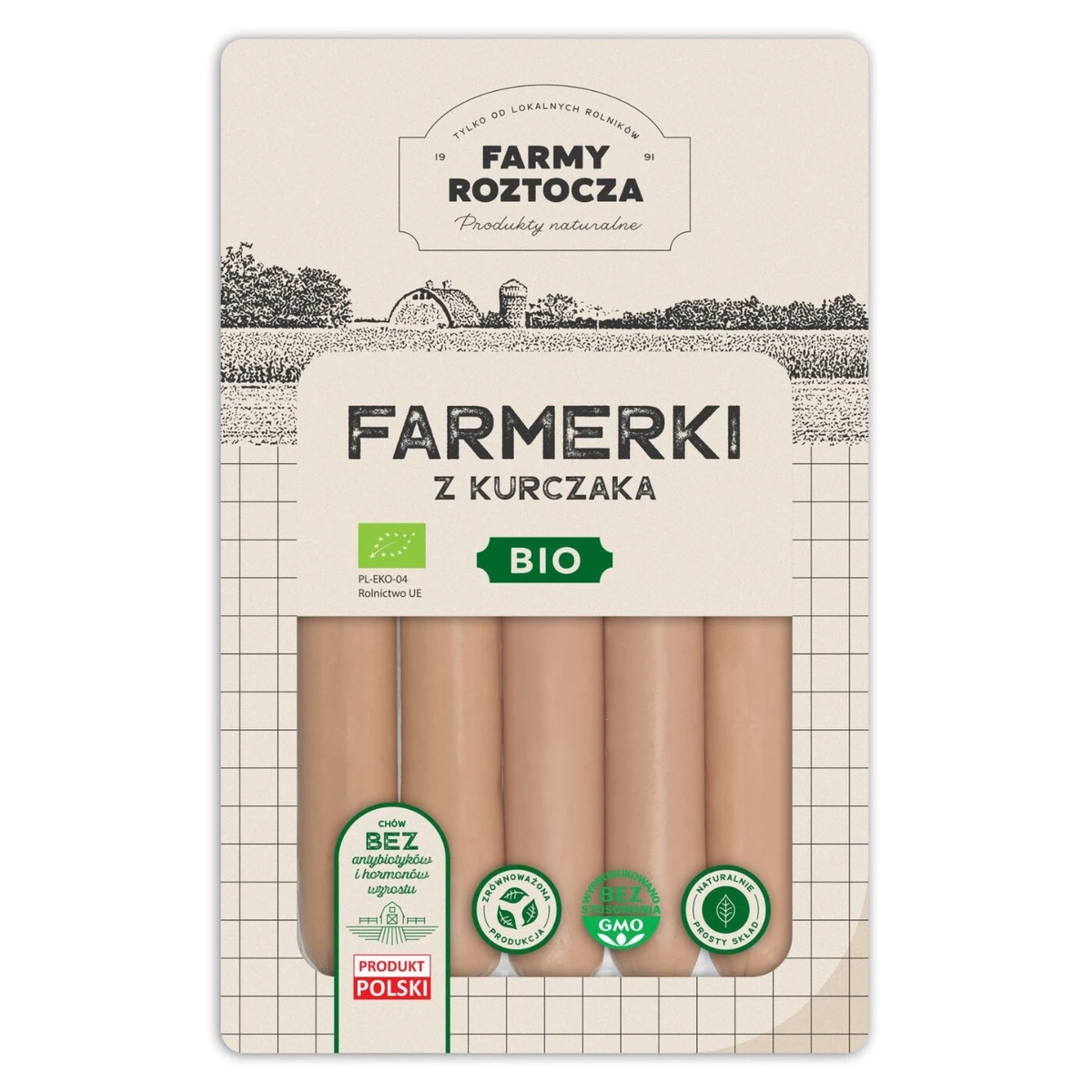 Parówki Farmerki z kurczaka Bio, Farmy Roztocza
