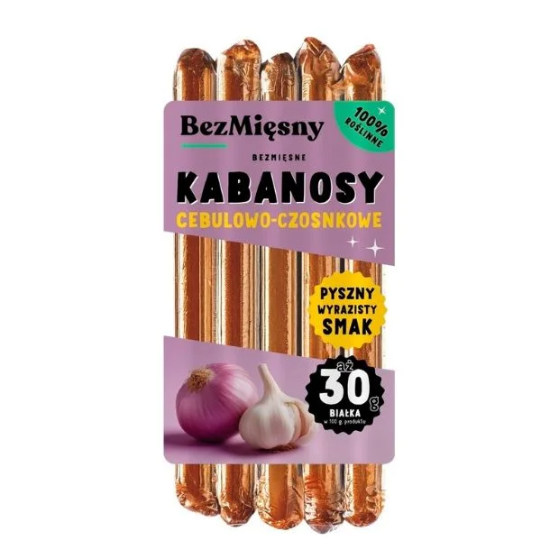 Bezmięsne kabanosy cebulowo-czosnkowe, 160g, BezMięsny 