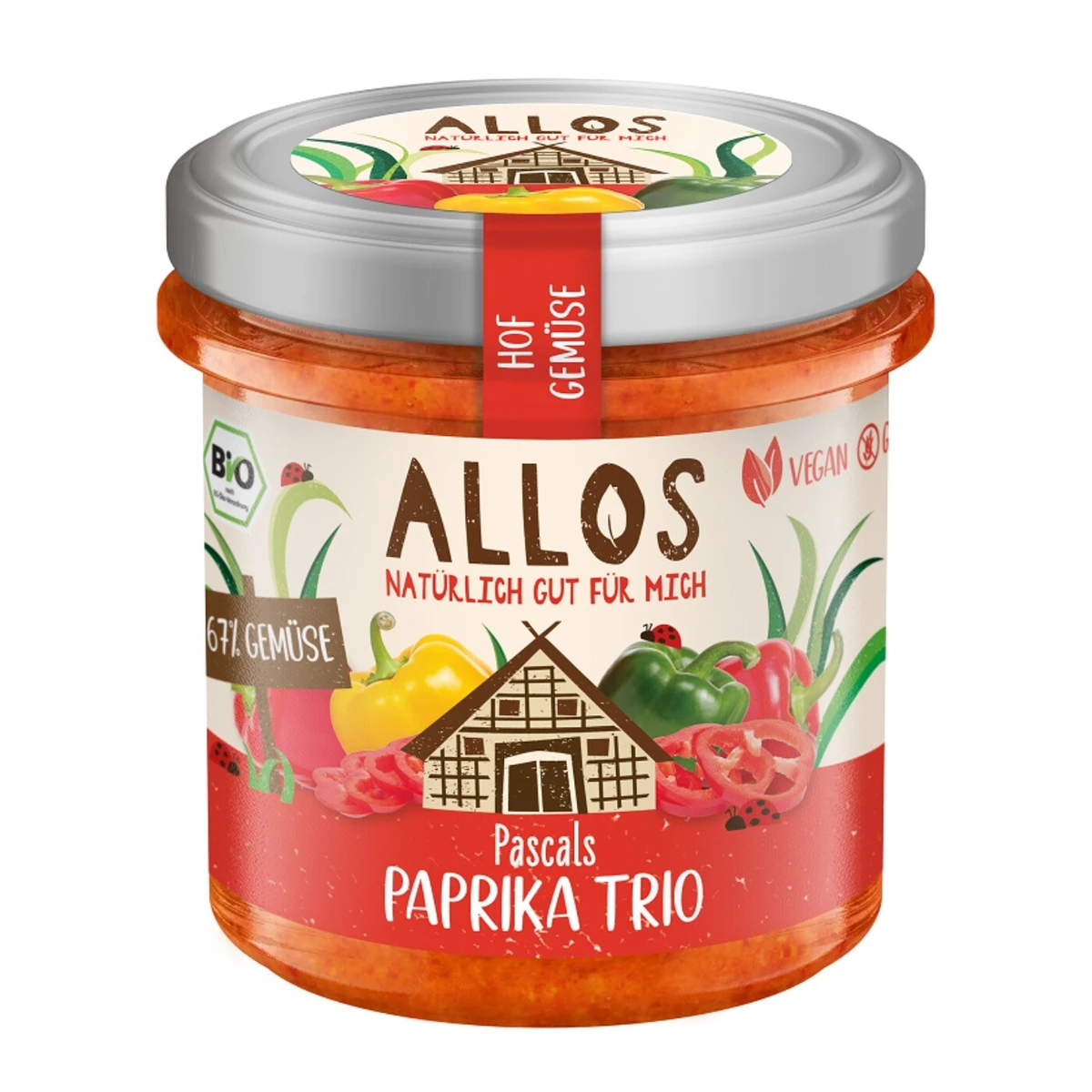 Pasta warzywna z trzema rodzajami papryki Bio, Allos