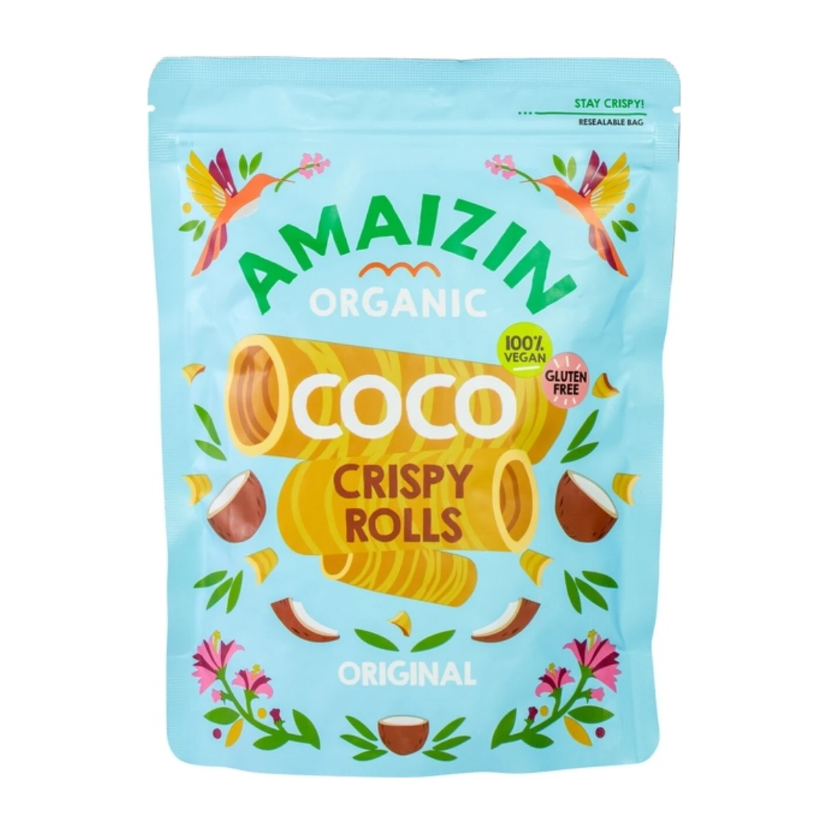 Rurki waflowe kokosowe bezglutenowe BIO