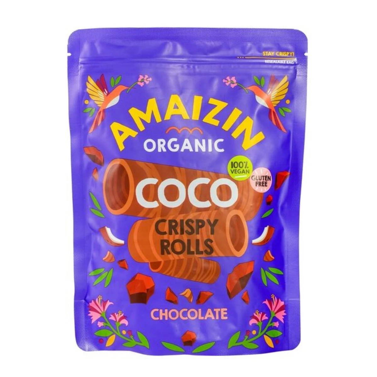 Rurki waflowe kokosowo-czekoladowe bezglutenowe BIO