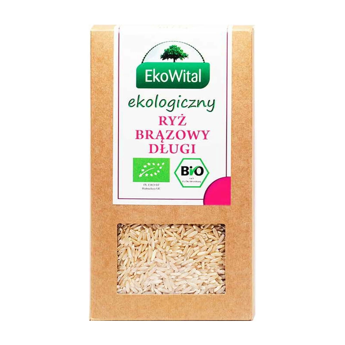 Ryż brązowy długoziarnisty Bio, 500g, EkoWital
