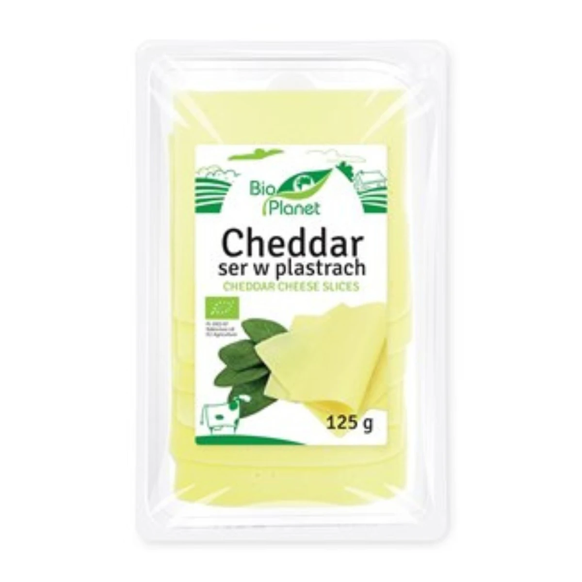 Ser Cheddar w plastrach Bio, 125g, Bio Planet