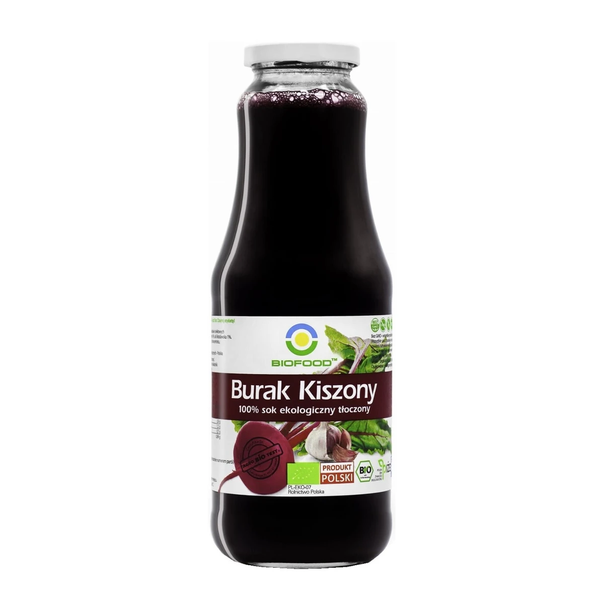 Sok z buraka kiszonego NFC bezglutenowy Bio, 1 l, Biofood