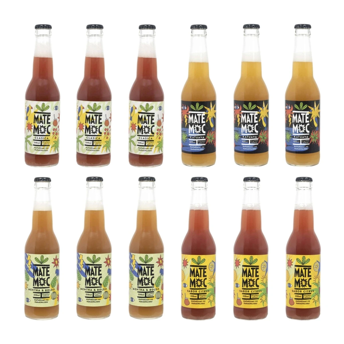 Zestaw Mate moc: classica, katuava, mentha & boldo, sabor citrus, 12 szt., Owocowe Smaki