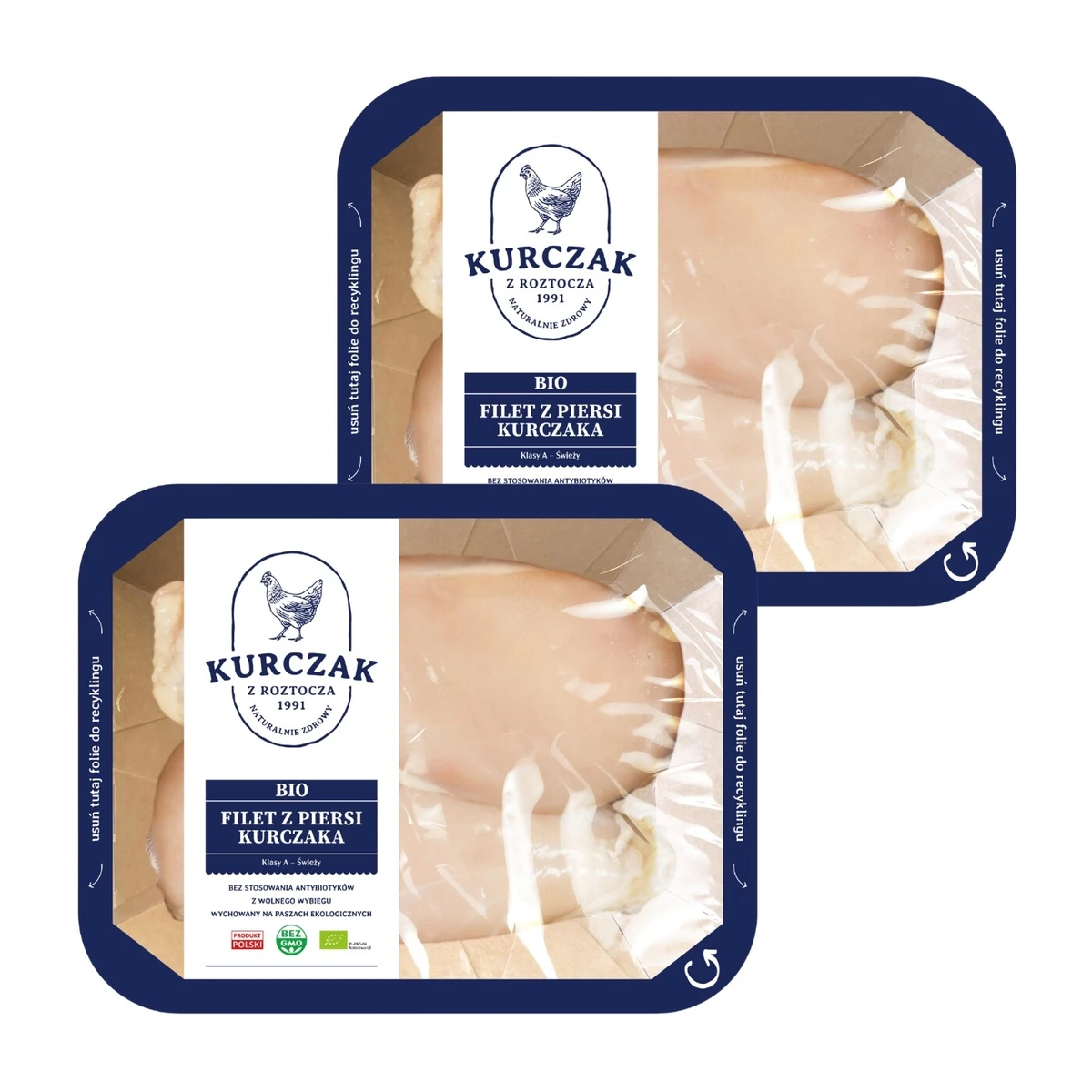 Zestaw mięsa Bio: 2 opakowania filet z piersi kurczaka, Kurczak z Roztocza