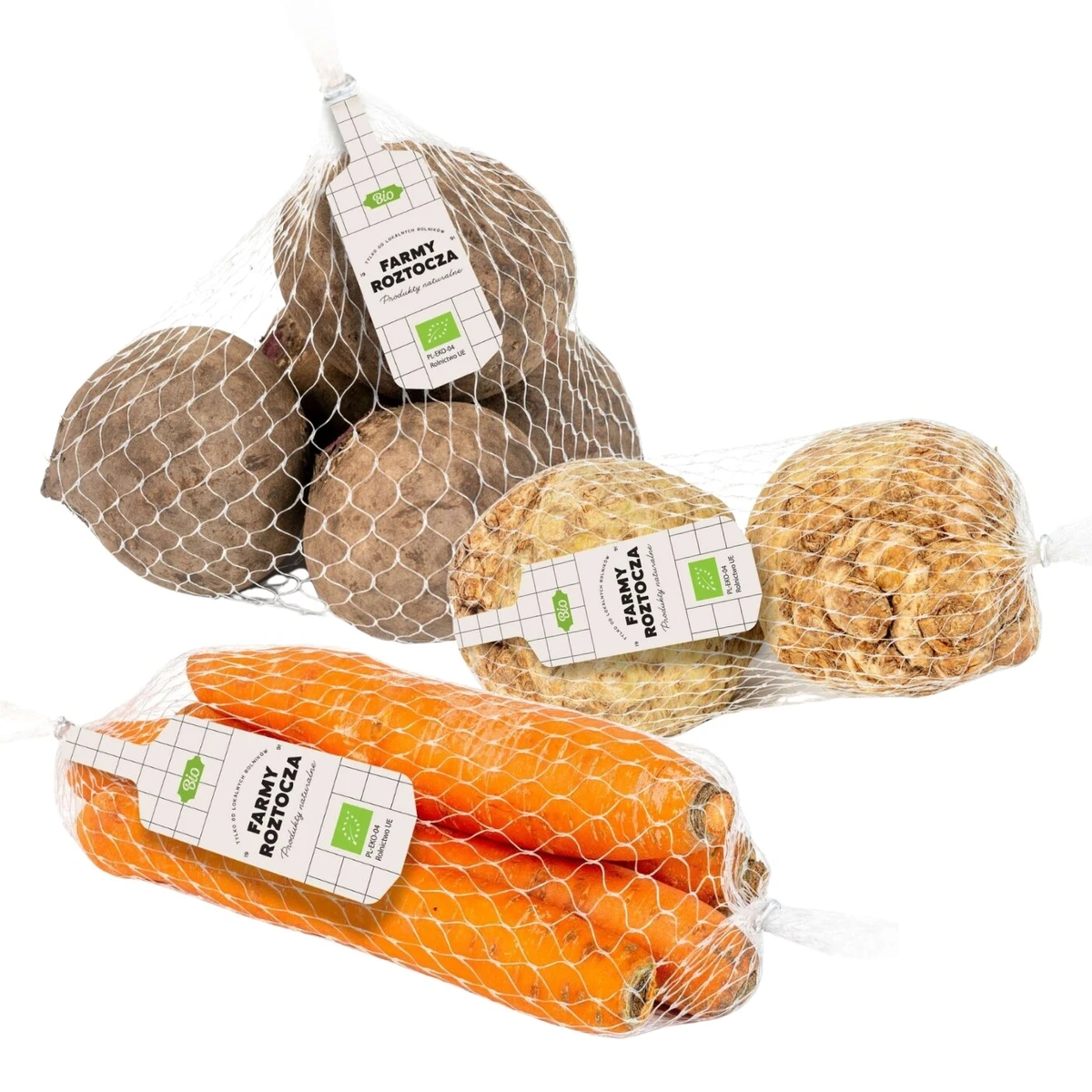 Zestaw warzyw Bio: burak, seler, marchew, Farmy Roztocza