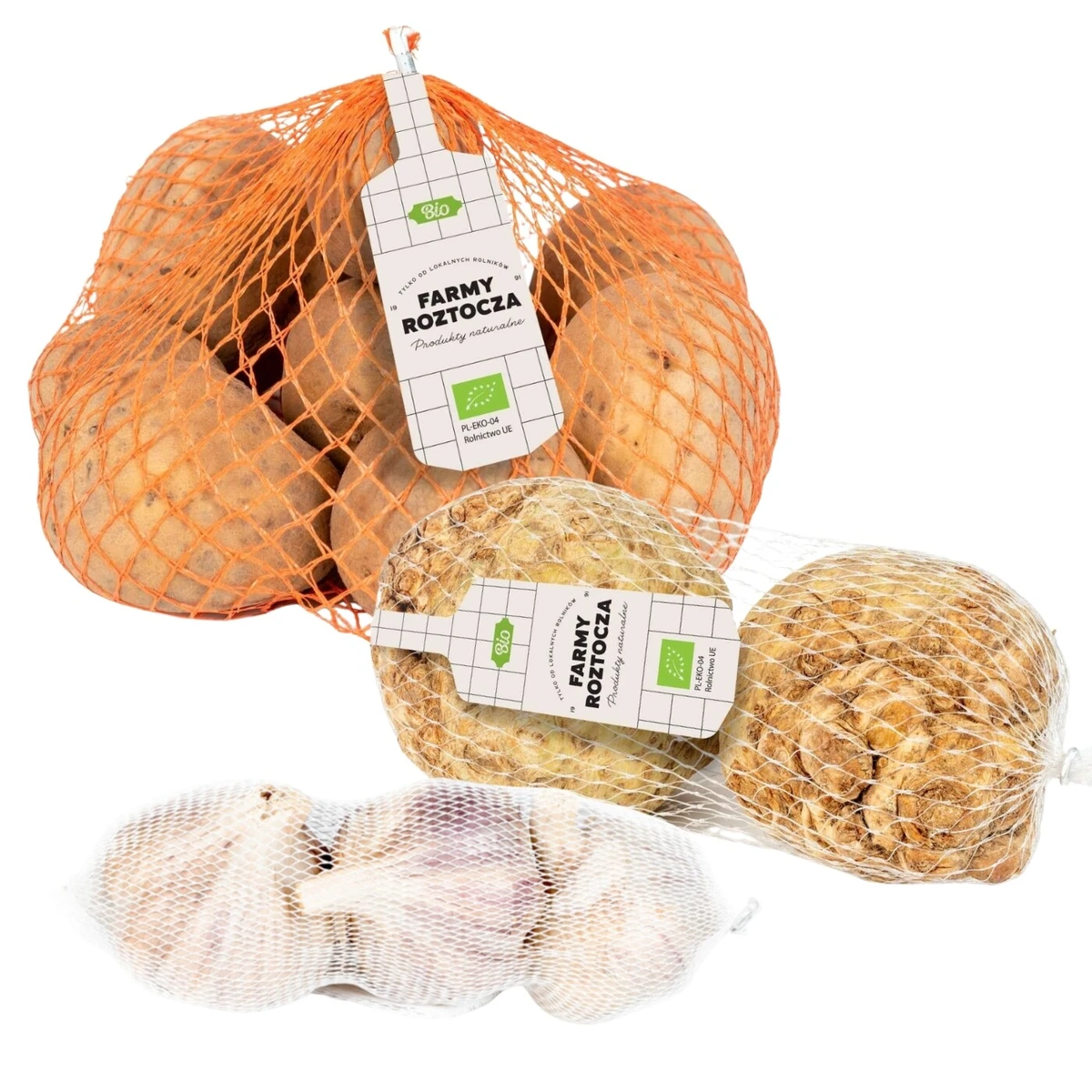 Zestaw warzyw Bio: ziemniaki, seler, czosnek, Farmy Roztocza