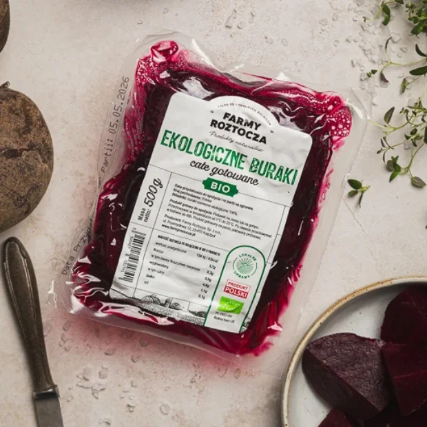 Buraki całe gotowane Bio, 3 szt. x 500 g, Farmy Roztocza